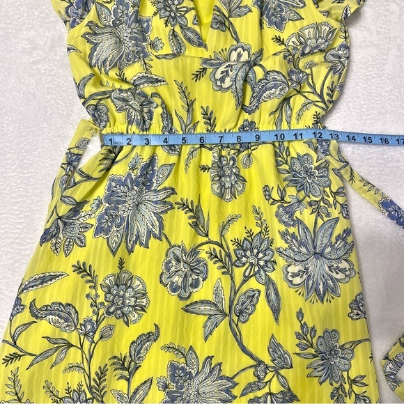 LOFT Trellis Yellow Floral Garden‎ Ruffle Midi Dress Women's XSP - Picture 9 of 13